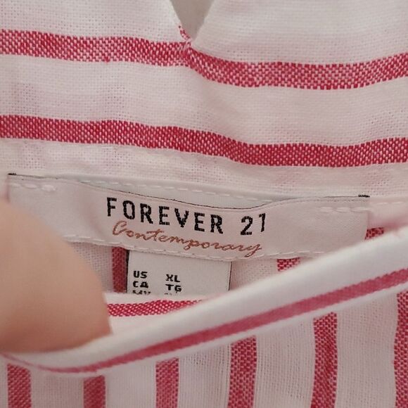 Forever 21 Striped Linen Blend Midi Skirt - Picture 4 of 7